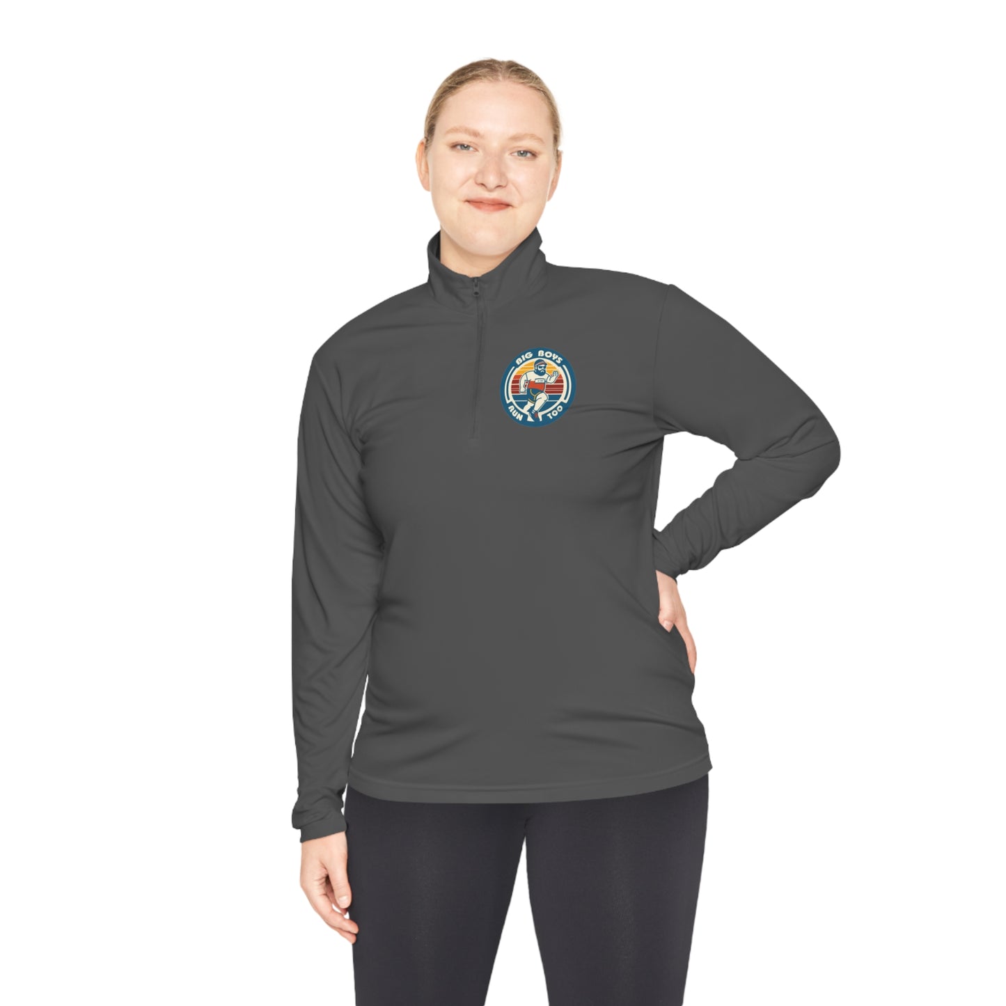 Big Boys Run Too Unisex Quarter-Zip Pullover